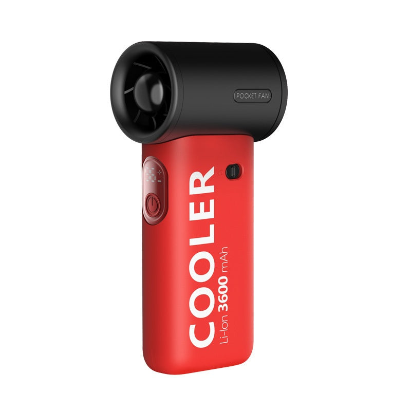 The new violent turbine high-speed handheld fan is an outdoor portable rechargeable usb with stepless speed regulation and high wind force
